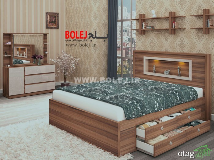 مدل های جدید تخت خواب دو نفره چوبی